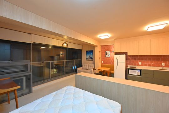 Sala/Quarto de kitnet/studio para alugar com 1 quarto, 38m² em Vila Monte Alegre, São Paulo