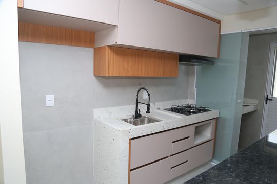Cozinha de apartamento à venda com 3 quartos, 82m² em São Francisco, Goiânia