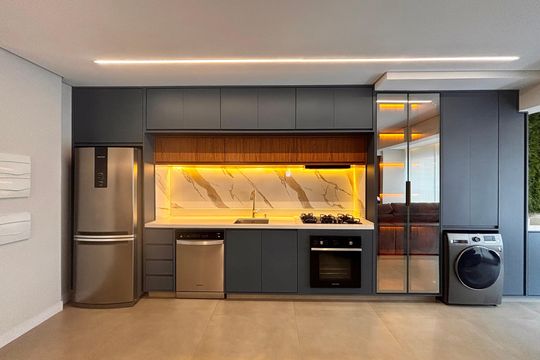 Cozinha de apartamento à venda com 3 quartos, 88m² em Alphaville, Barueri