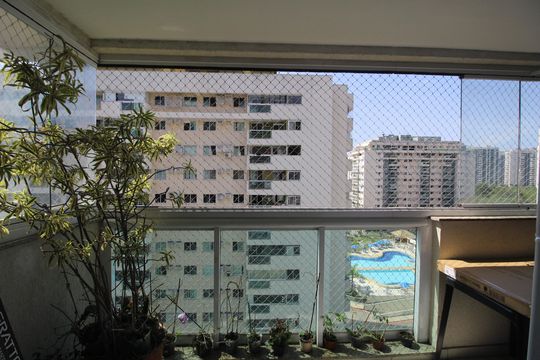 Sala - Varanda de apartamento à venda com 2 quartos, 70m² em Recreio dos Bandeirantes, Rio de Janeiro