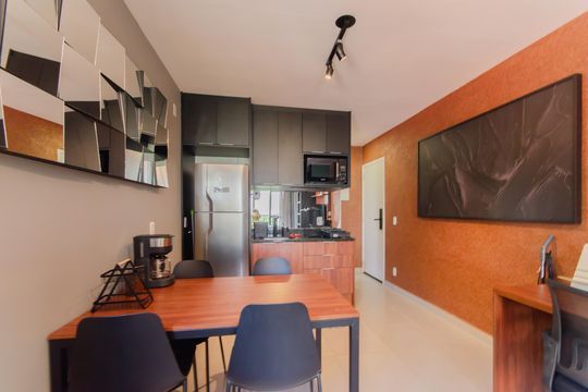 Cozinha de kitnet/studio para alugar com 1 quarto, 29m² em Vila Mariana, São Paulo