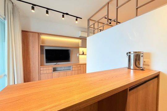 Sala/Cozinha de apartamento para alugar com 1 quarto, 48m² em Campo Belo, São Paulo
