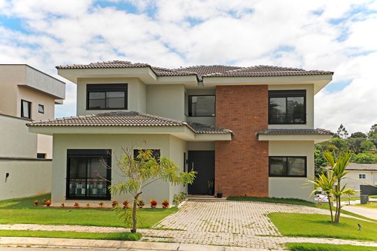 Fachada de casa de condomínio à venda com 5 quartos, 382m² em Vila Hipica, Vinhedo