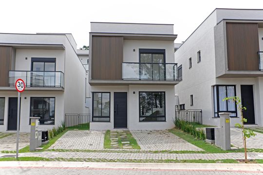 Fachada de casa de condomínio à venda com 3 quartos, 137m² em Jardim Panorama, Vinhedo