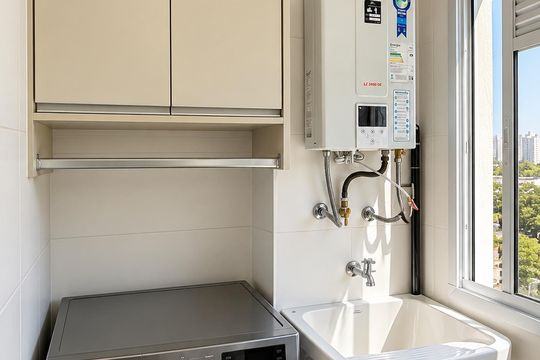 Área de serviço de apartamento para alugar com 2 quartos, 55m² em Vila Andrade, São Paulo