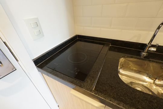 Cozinha de kitnet/studio para alugar com 1 quarto, 24m² em Vila Mariana, São Paulo
