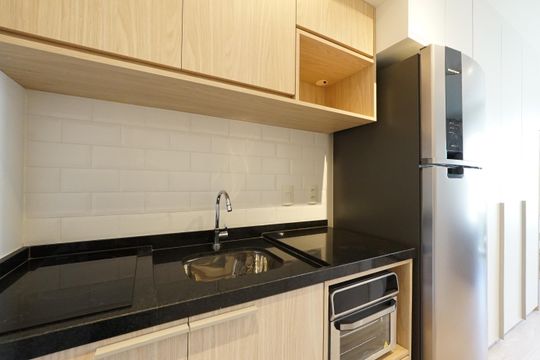 Cozinha de kitnet/studio para alugar com 1 quarto, 24m² em Vila Mariana, São Paulo