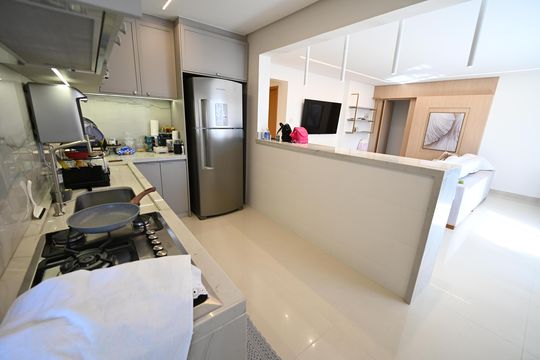 Cozinha de apartamento à venda com 3 quartos, 125m² em Jardim América, Goiânia