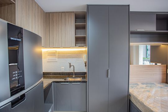 Cozinha de kitnet/studio à venda com 1 quarto, 31m² em Ipiranga, São Paulo