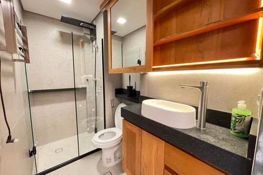 Banheiro de apartamento à venda com 1 quarto, 39m² em Butantã, São Paulo