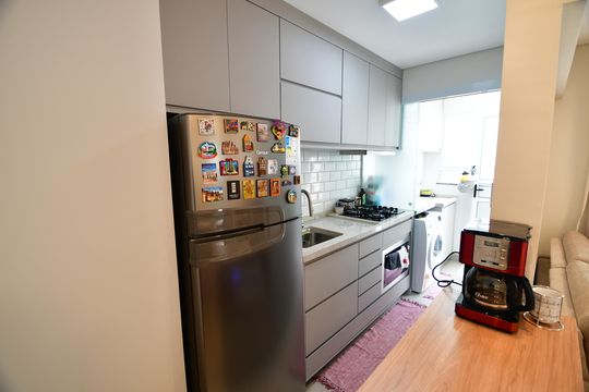 Cozinha de apartamento à venda com 2 quartos, 43m² em Jardim Flamboyant, Campinas