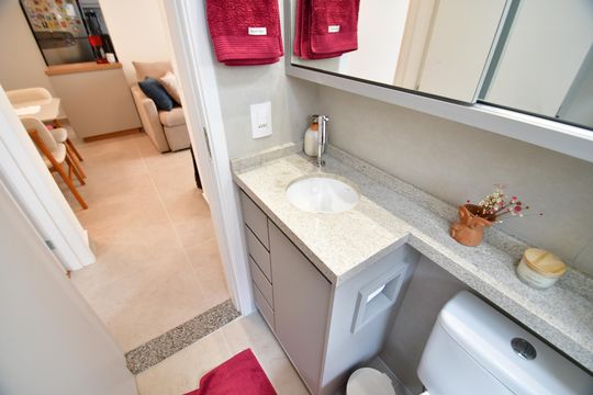 Banheiro de apartamento à venda com 2 quartos, 43m² em Jardim Flamboyant, Campinas
