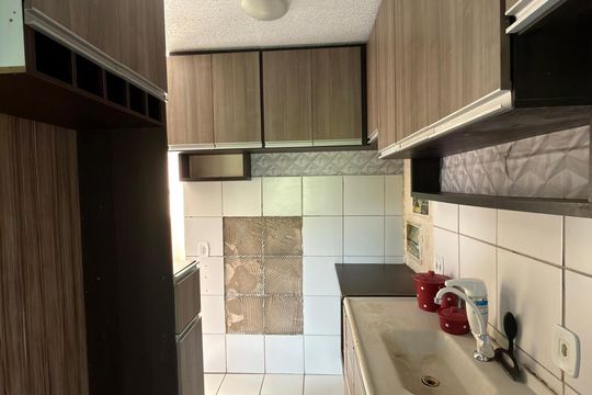 Cozinha e Área de Serviço de apartamento à venda com 2 quartos, 47m² em Montanhão, São Bernardo do Campo