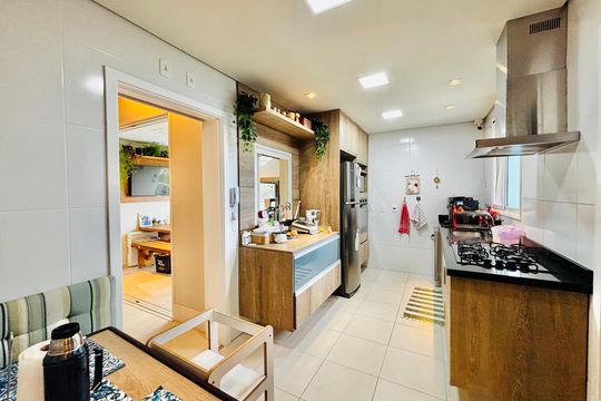 Cozinha de apartamento à venda com 3 quartos, 123m² em Tamboré, Santana de Parnaíba