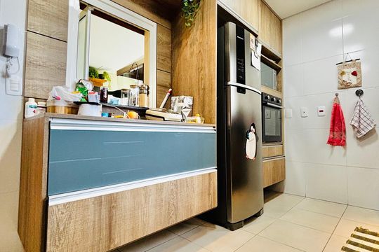 Cozinha de apartamento à venda com 3 quartos, 123m² em Tamboré, Santana de Parnaíba