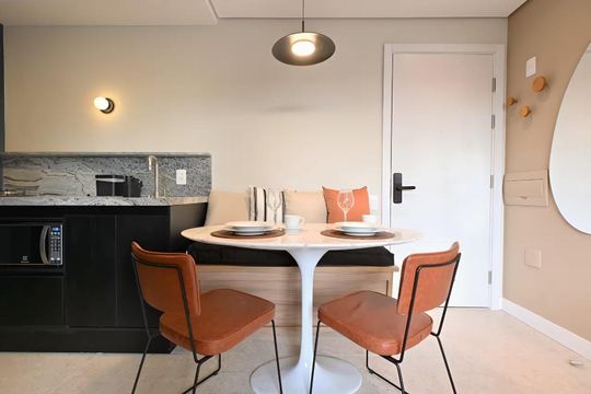Sala de Jantar de apartamento para alugar com 1 quarto, 27m² em Moema, São Paulo