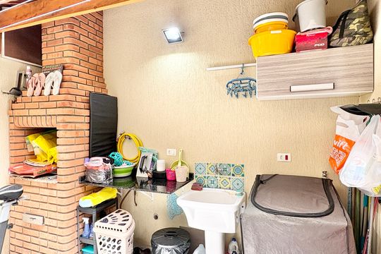 Área de Serviço/ Churrasqueira  de casa de condomínio à venda com 2 quartos, 118m² em Vila Palmeiras, São Paulo