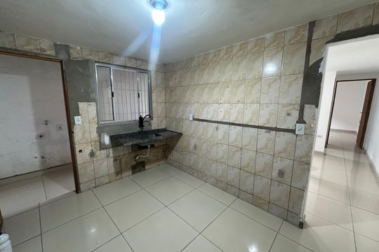 Cozinha de casa para alugar com 1 quarto, 50m² em Parque Sao Vicente, São Vicente