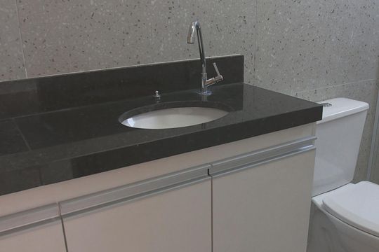 Banheiro de apartamento para alugar com 1 quarto, 32m² em Campininha, São Paulo