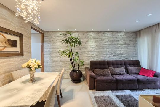 Sala de apartamento à venda com 3 quartos, 76m² em Baeta Neves, São Bernardo do Campo