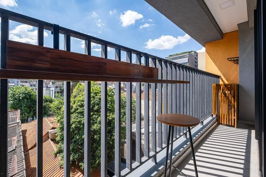 Varanda de apartamento para alugar com 1 quarto, 28m² em Vila Madalena, São Paulo
