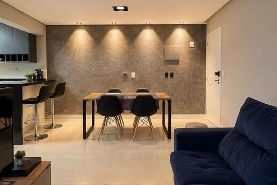 Sala de apartamento para alugar com 2 quartos, 55m² em Vila Scarpelli, Santo André