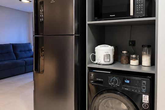Área de serviço de apartamento para alugar com 2 quartos, 55m² em Vila Scarpelli, Santo André
