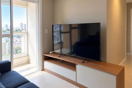 Sala de apartamento para alugar com 2 quartos, 55m² em Vila Scarpelli, Santo André