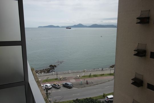 Varanda da Sala de apartamento para alugar com 1 quarto, 58m² em Ponta da Praia, Santos