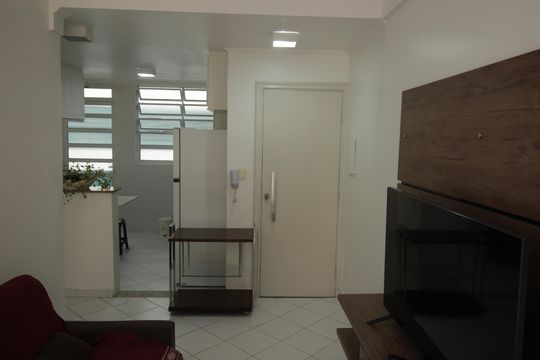 Sala de apartamento para alugar com 1 quarto, 58m² em Ponta da Praia, Santos
