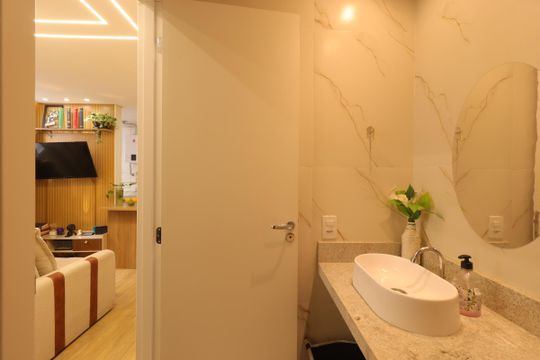 Banheiro de apartamento à venda com 2 quartos, 38m² em Jardim, Santo André