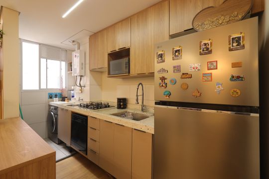 Cozinha de apartamento à venda com 2 quartos, 38m² em Jardim, Santo André