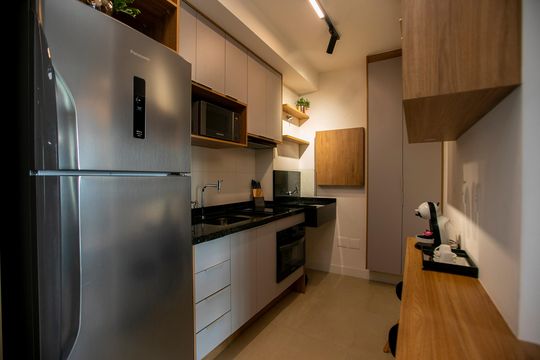 COZINHA de apartamento à venda com 1 quarto, 48m² em Centro, Campinas