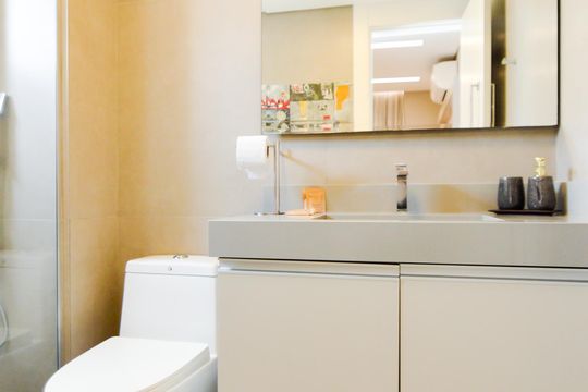 Banheiro da Suíte  de apartamento à venda com 2 quartos, 56m² em Jardim Tabatinga, Guarulhos
