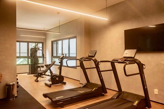 Área comum - Academia de apartamento para alugar com 1 quarto, 29m² em Mirandópolis, São Paulo