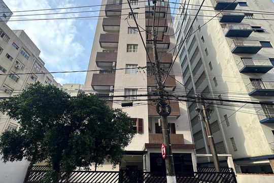 Fachada do Prédio de kitnet/studio para alugar com 1 quarto, 33m² em Centro, São Vicente