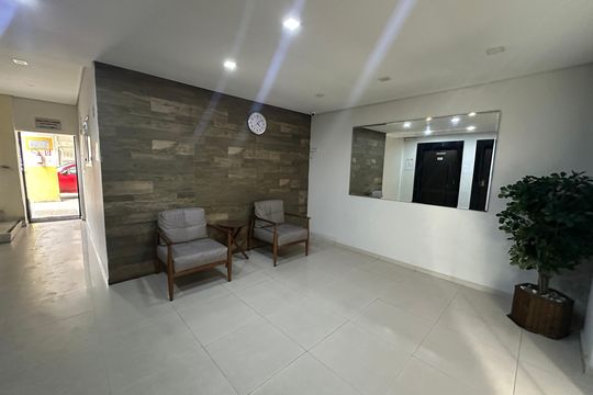 Área comum de kitnet/studio para alugar com 1 quarto, 33m² em Centro, São Vicente