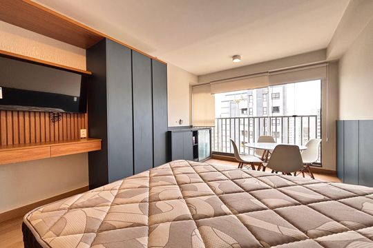 Studio de apartamento para alugar com 1 quarto, 27m² em Indianópolis, São Paulo