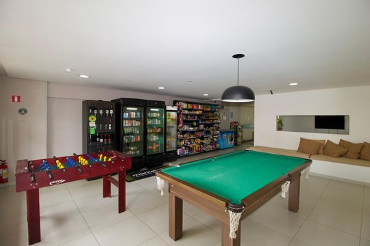 Área comum - Sala de Jogos de apartamento para alugar com 1 quarto, 25m² em Centro, Curitiba