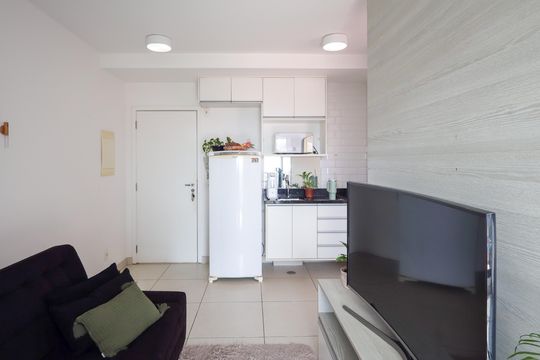 Sala de apartamento para alugar com 1 quarto, 37m² em Brooklin, São Paulo