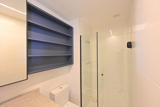 Banheiro Social de kitnet/studio para alugar com 1 quarto, 49m² em Vila Clementino, São Paulo