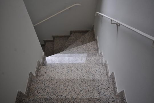 Escada de acesso à garagem e salão de festas de casa à venda com 3 quartos, 285m² em Vila Albertina, São Paulo