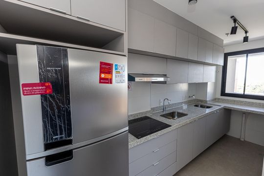 Cozinha de apartamento para alugar com 1 quarto, 42m² em Vale do Sereno, Nova Lima