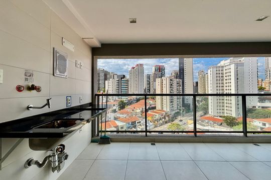 Sala/Cozinha de apartamento à venda com 1 quarto, 50m² em Vila Anglo Brasileira, São Paulo