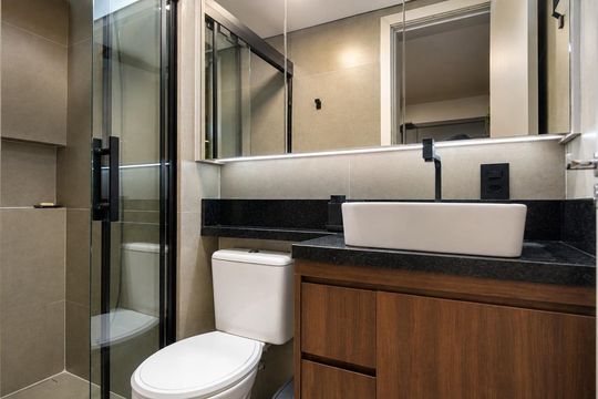 Banheiro de kitnet/studio para alugar com 1 quarto, 35m² em Santos Dumont, São Leopoldo