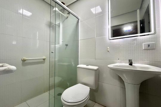 Banheiro da Suíte de apartamento à venda com 3 quartos, 100m² em Mirandópolis, São Paulo