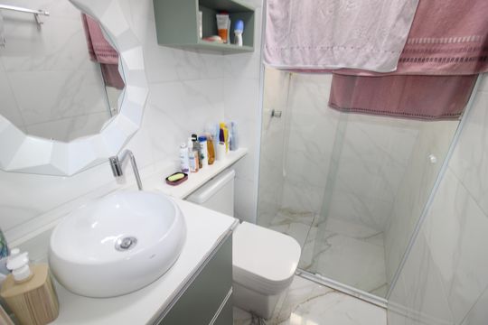 Banheiro 1 de apartamento para alugar com 2 quartos, 50m² em Lauzane Paulista, São Paulo