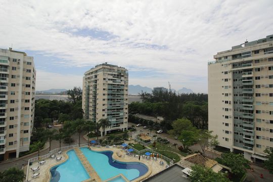 Sala - Vista de apartamento para alugar com 3 quartos, 90m² em Recreio dos Bandeirantes, Rio de Janeiro