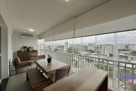 Varanda de apartamento à venda com 4 quartos, 154m² em Jardim Caravelas, São Paulo