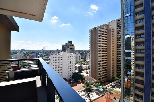 Sacada - Vista de apartamento para alugar com 1 quarto, 45m² em Cambuí, Campinas